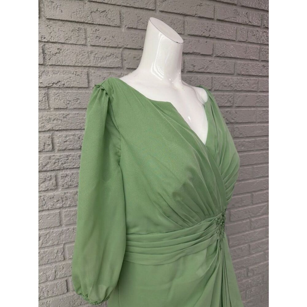 Women's Sage Green Mother Of The Bride A-Line Dress Size 16 - Picture 3 of 10